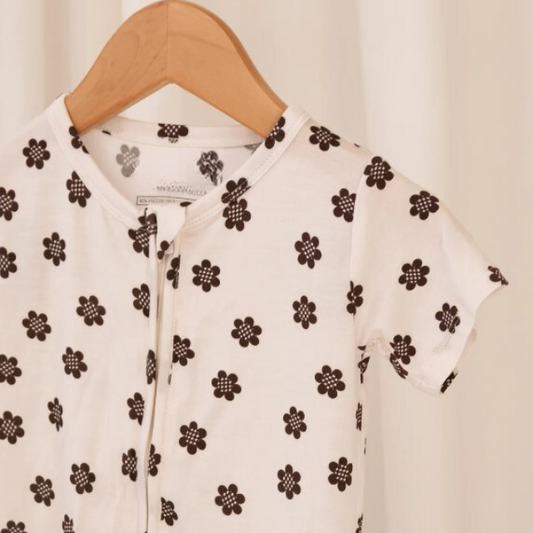 Shortie Romper - Daisy Check | Bamboo