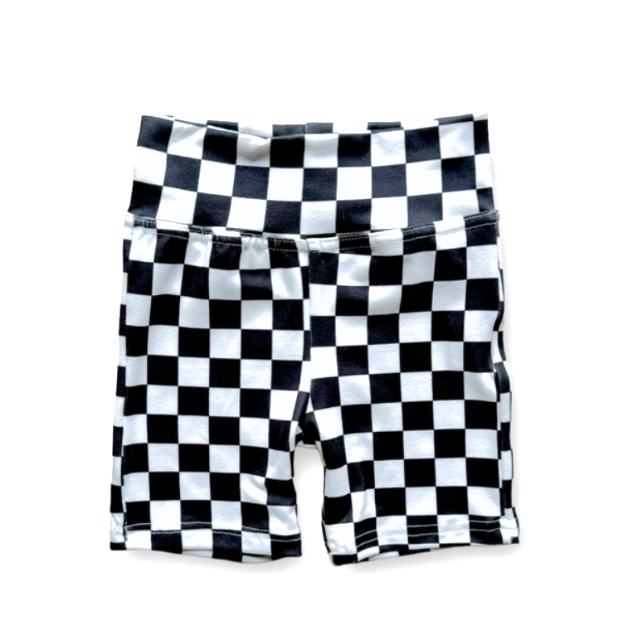 Checkered biker shorts plus size sales