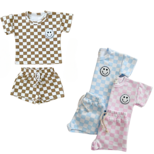 Checkered Smiley Set | 3 Colors
