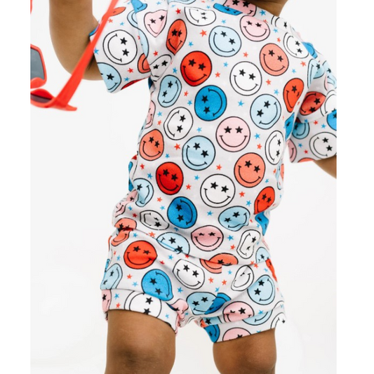 Patriotic Smiley Slouchy Set | 0-3mo to 4T