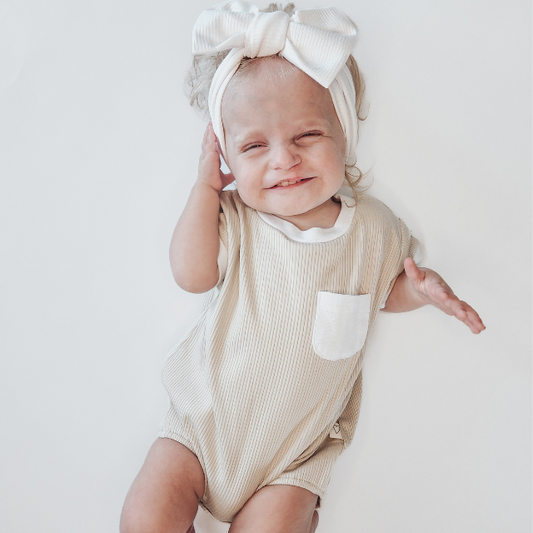 Bamboo Bubble Romper | Beige