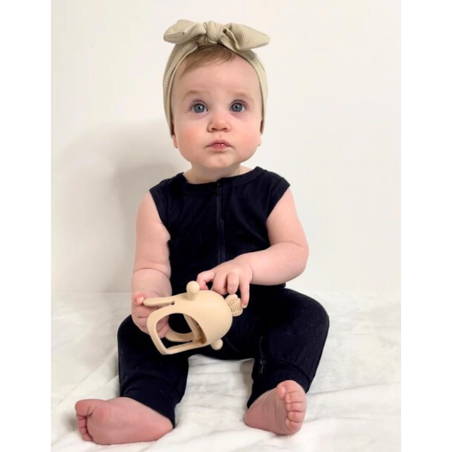 Ribbed Bamboo Sleeveless Romper | Black | 0/3 - 12/18