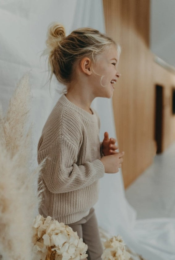 Basic Knit Oversized Sweater - Natural
