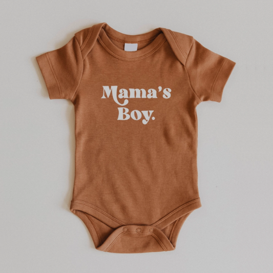 Mama's Boy - Retro | Rust Onesie | 0-3 mo