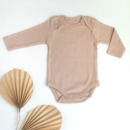 Organic Cotton Bodysuit Ribbed | Long Sleeve