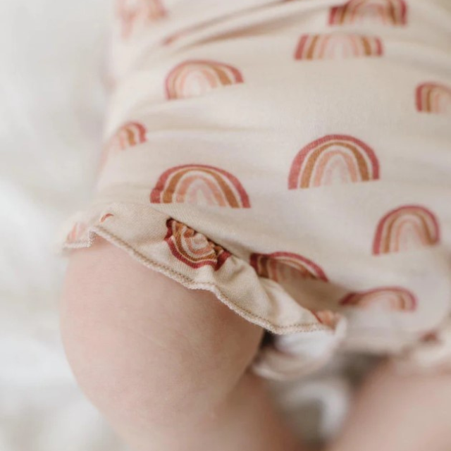 Brown Rainbow Ruffle Baby Bloomers