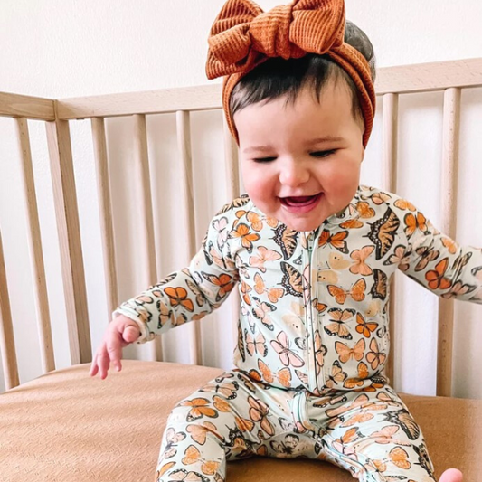 Butterfly Bamboo Sleeper | Mint Monarch Footies