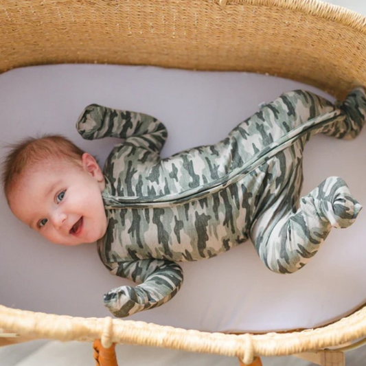 Bamboo Zipper Romper | Camo | NB