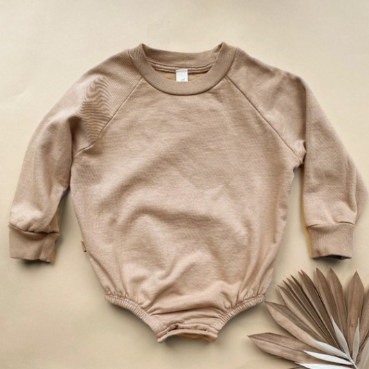Organic Cotton Bubble Romper | Caramel | 3-6 mo