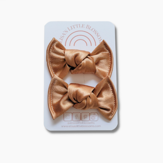 Knot Pigtail Set - Satin | Chesnut
