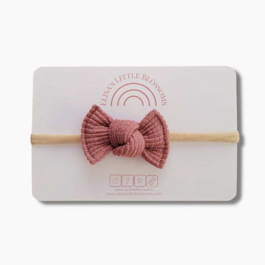 Knot Single Bow - Organic Waffle | Fig