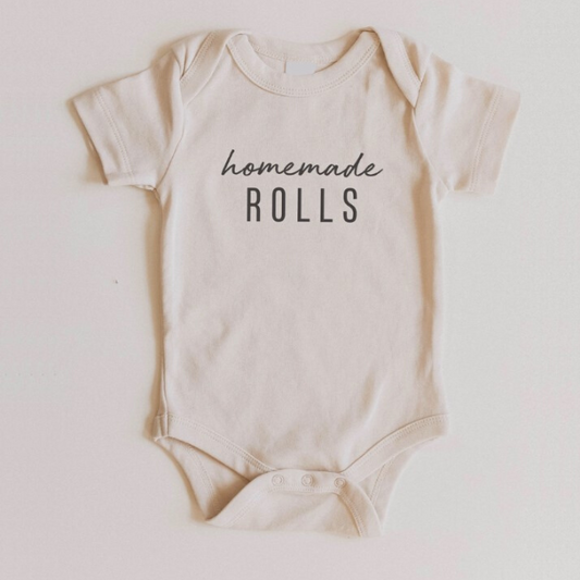 Homemade Rolls Ivory Onesie | Baby Bodysuit