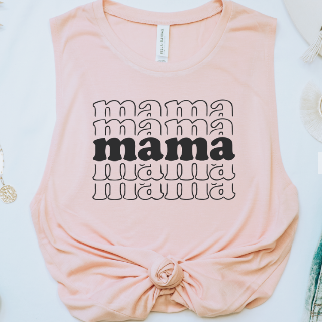 Mama Muscle Tank  |  S Grey