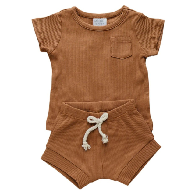 Rust Organic Cotton Ribbed Set  |  0-3 mo to 4T