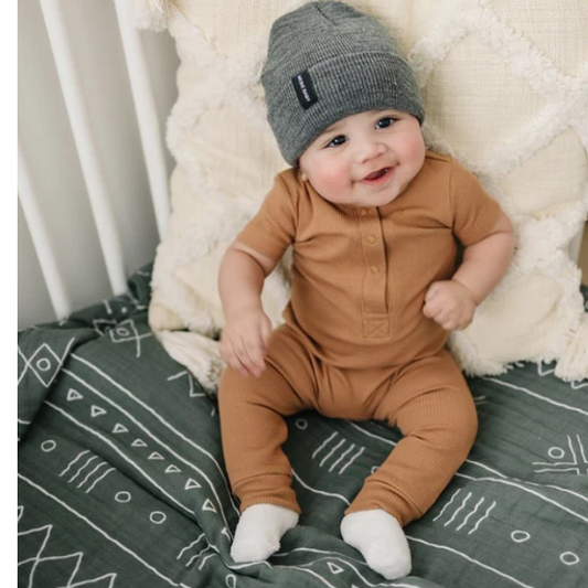 Mustard Organic Cotton Ribbed Snap Romper | 0-3 mo to 18 mo