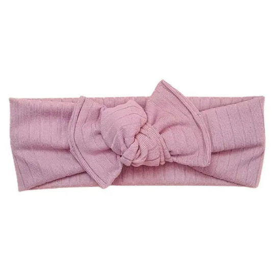 Tie-on Headwrap | Mauve Brushed Ribbed
