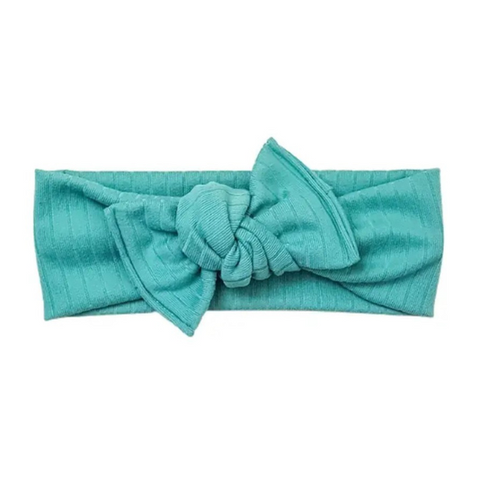 Tie-on Headwrap | Teal Brushed Ribbed