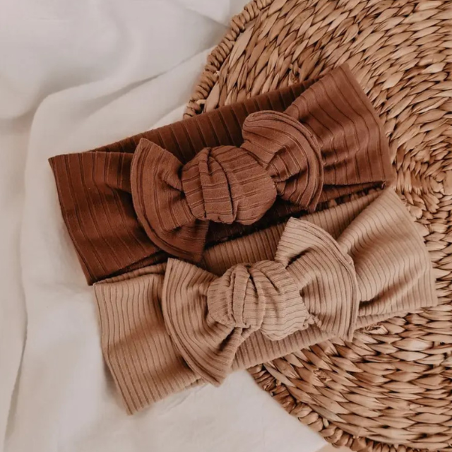 Tie-on Headwrap  |  Cafe Mocha Brushed Ribbed