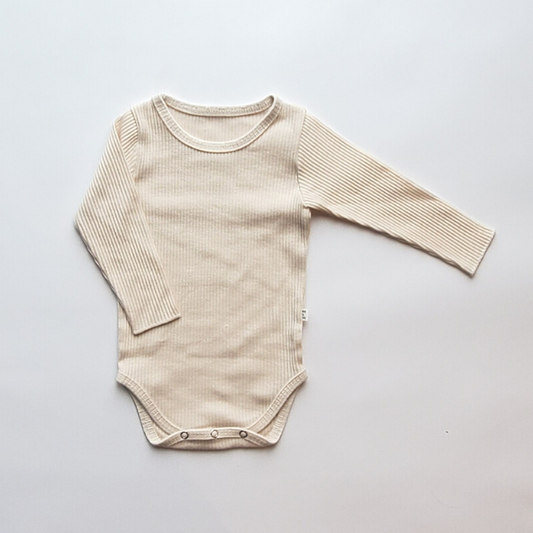 Ribbed Bodysuit | Ivory Onesie | 12-18 mo