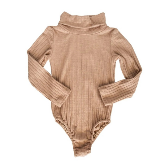 Ribbed Turtleneck Leotard | Brown Sugar Rib