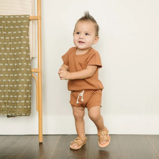 Rust Organic Cotton Ribbed Set | 0-3 mo to 4T