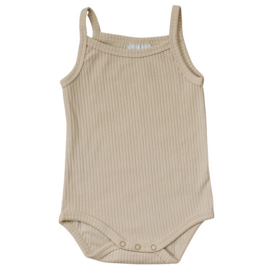 Vanilla Ribbed Tank Bodysuit | 0-3 mo