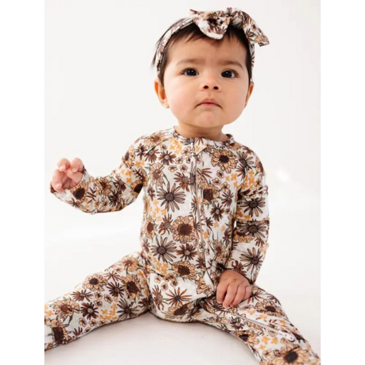 Bamboo Wildflower Footed Zip Sleeper