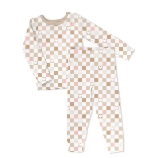 Love & Checks Bamboo  |  2 Piece Set