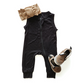 Ribbed Bamboo Sleeveless Romper  |  Black  |  0/3 - 12/18
