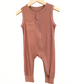 Ribbed Bamboo Sleeveless Romper  |  Caramel  |  0/3 - 12/18
