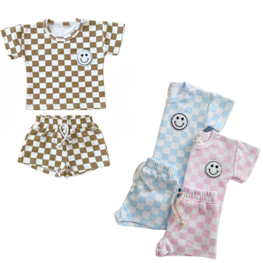 Checkered Smiley Set  |  3 Colors