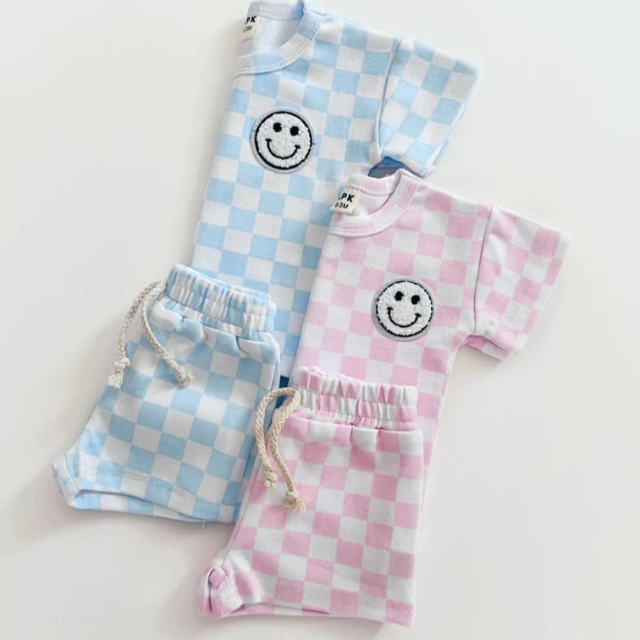 Checkered Smiley Set  |  3 Colors
