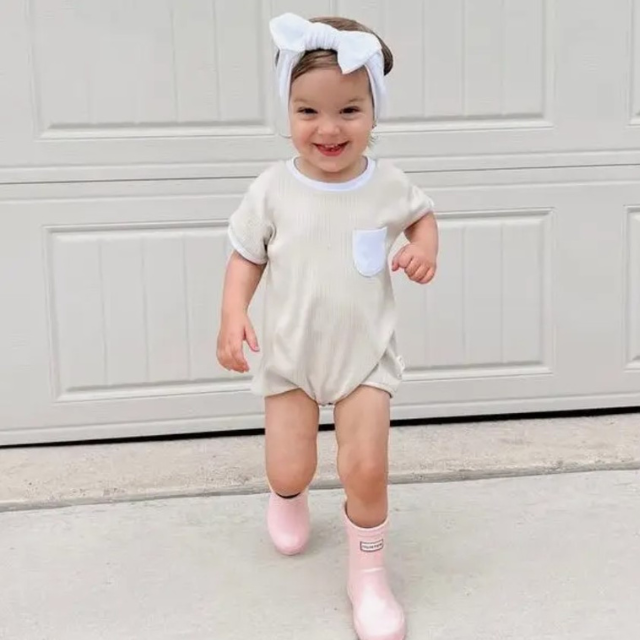 Bamboo Bubble Romper  |  Beige