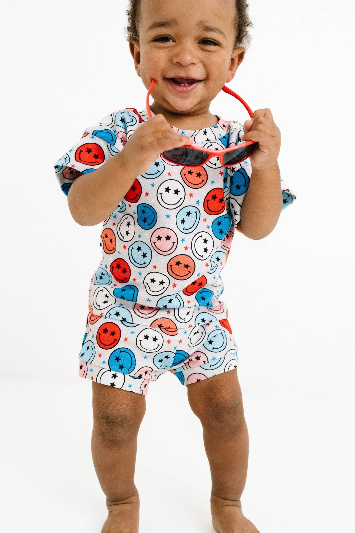 Patriotic Smiley Slouchy Set  |  0-3mo to 4T
