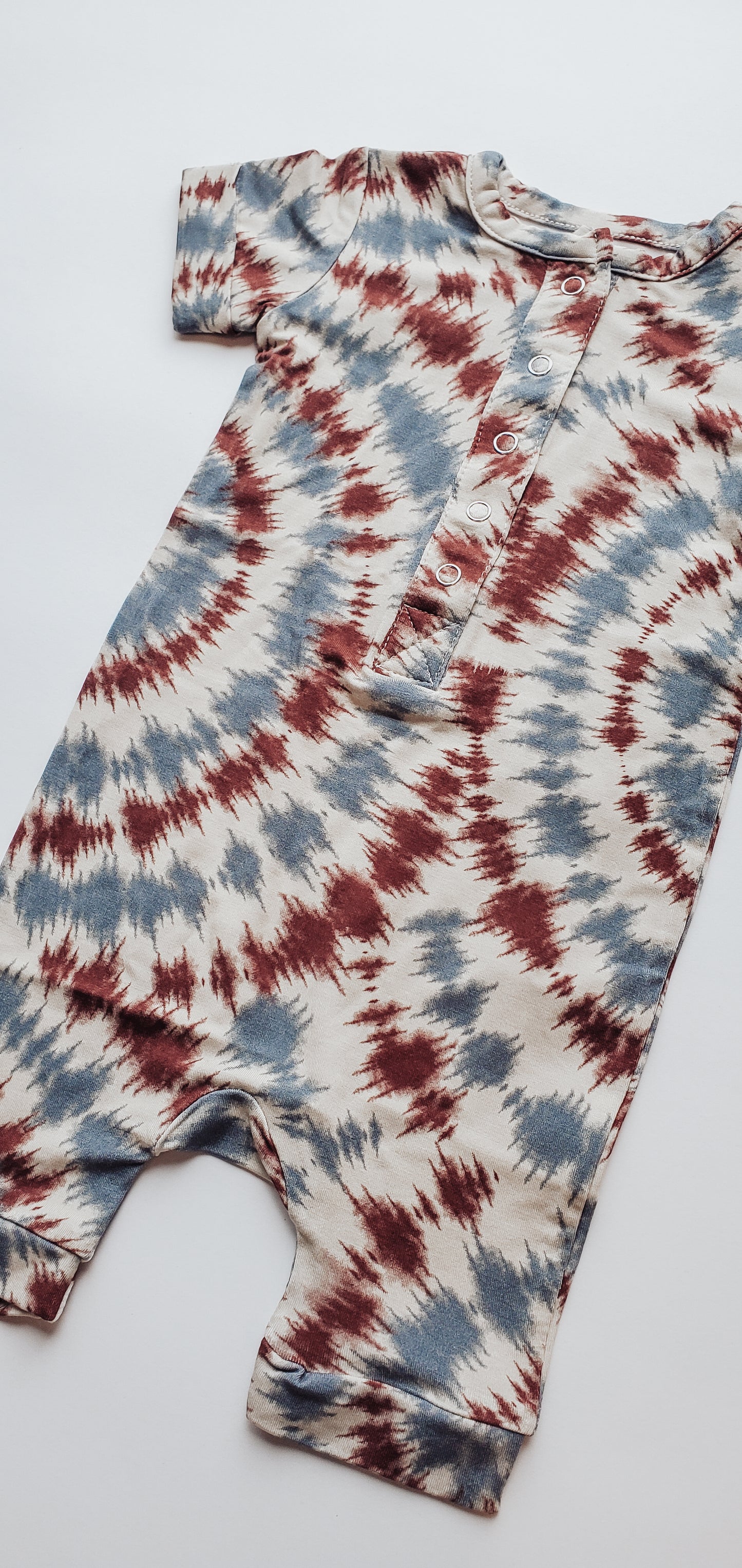 Bamboo Infant/Toddler Shortie Romper  |  Americana Tie Dye