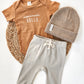 Organic Cotton Joggers   |   Stone  |  3-6 mo & 2T