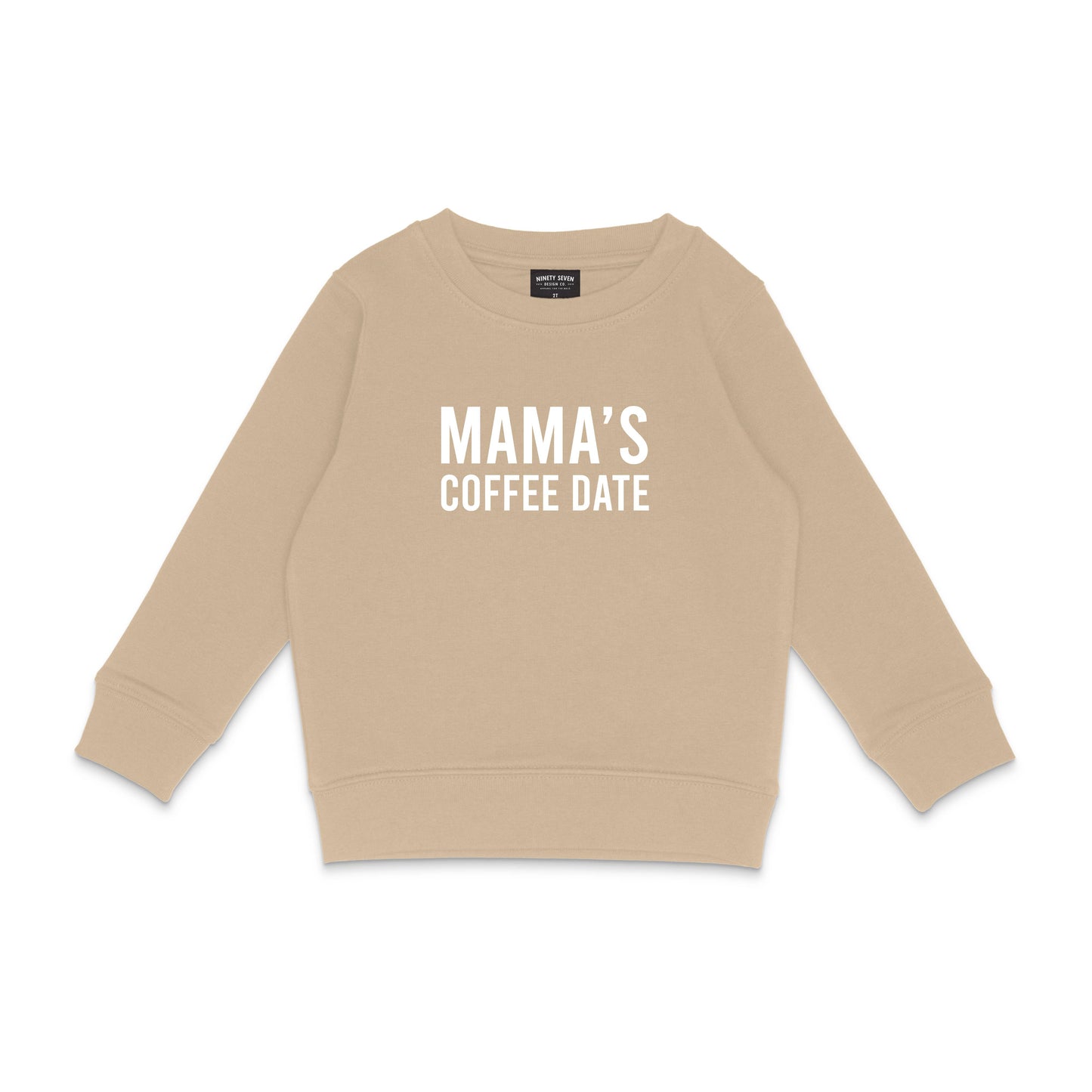 Mama's Coffee Date  |  Beige Kids Crewneck