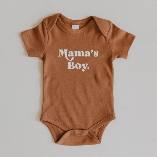 Mama's Boy - Retro |  Rust Onesie  |  0-3 mo