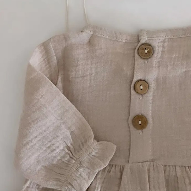 Organic Muslin Dress  |  Frosted Almond