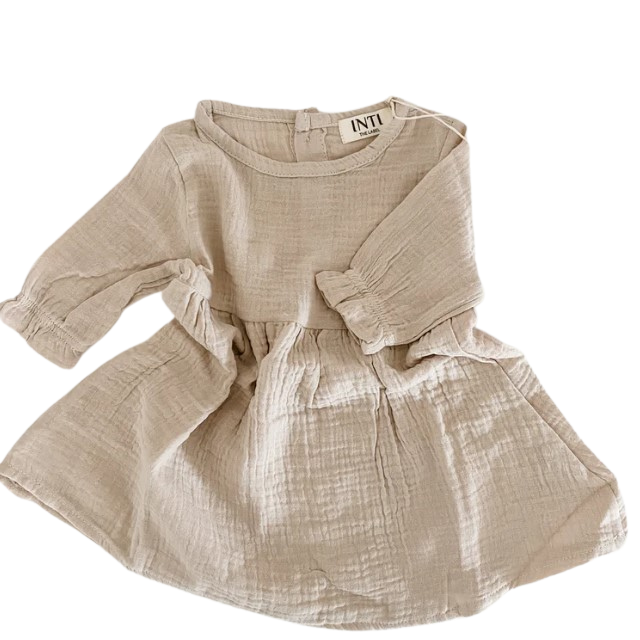 Organic Muslin Dress  |  Frosted Almond