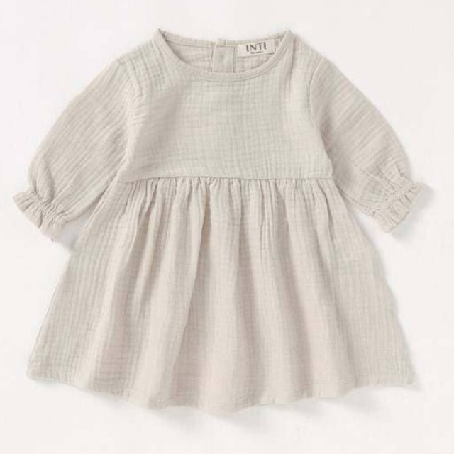 Organic Muslin Dress  |  Frosted Almond