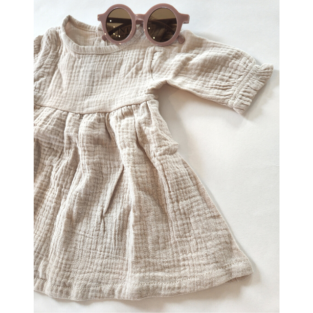 Organic Muslin Dress  |  Frosted Almond