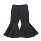 Barbie Pleated Denim Bell Bottoms  |  Distressed Black