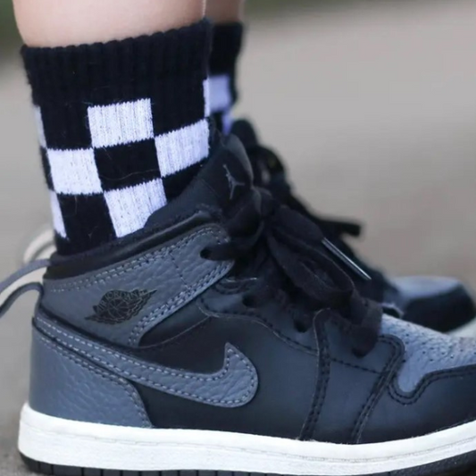 Black Checkered Socks