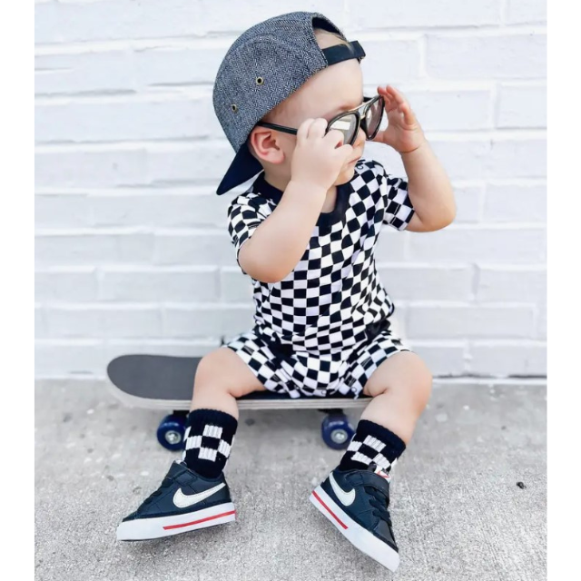 Black Checkered Socks