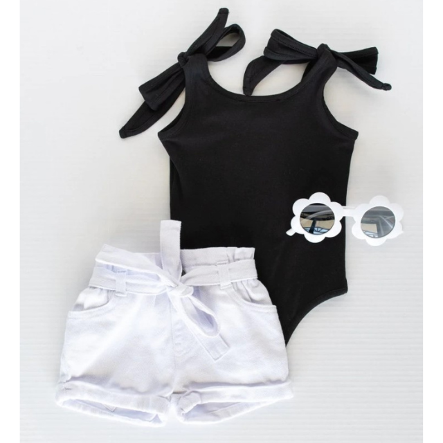 Madden Tie Shoulder Tank Leotard  |  Black
