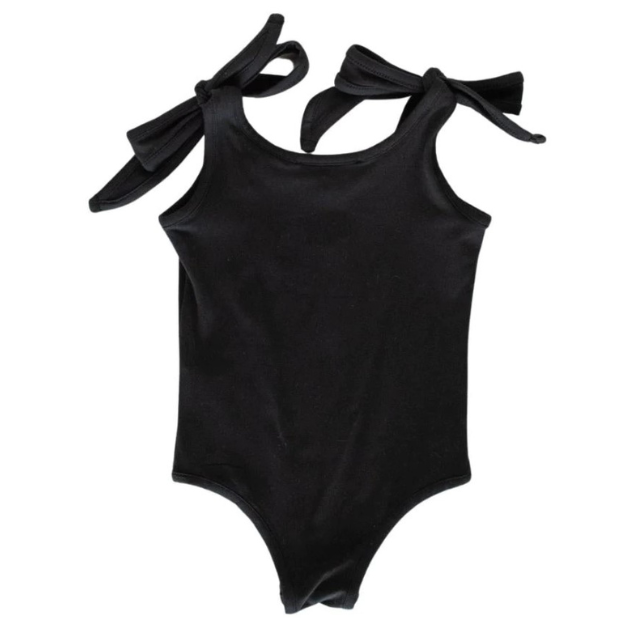 Madden Tie Shoulder Tank Leotard  |  Black