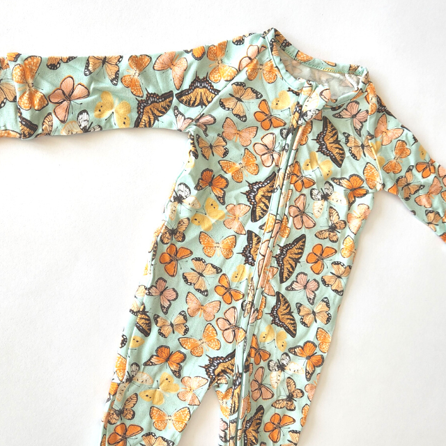 Butterfly Bamboo Sleeper  |  Mint Monarch Footies