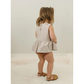 Camel + White Linen Peplum Set   |   0-3 mo