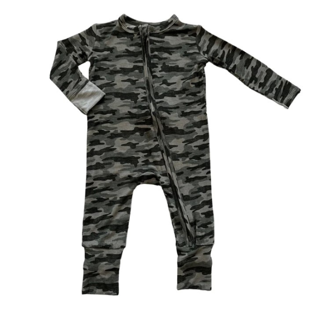Bamboo Zipper Romper  |  Camo  |  NB